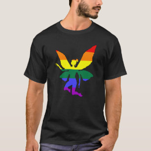 Große homosexuelle Regenbogen-Fee T-Shirt