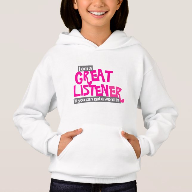 Große Hörermädchen hellrosa Kinder T - Shirt (Vorderseite)