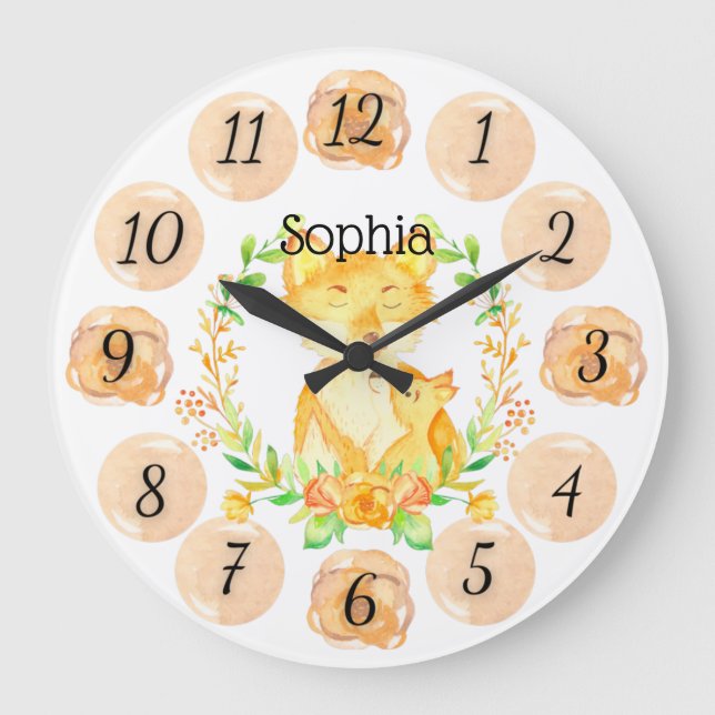 Grosse horloge de la nourricière Fox personnalisab (Recto)