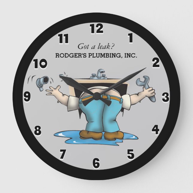 Grosse horloge de plomberie personnalisée (Recto)