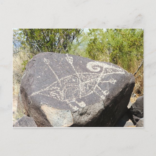 Große Hornschaf-Petroglyphe Postkarte (Vorderseite)