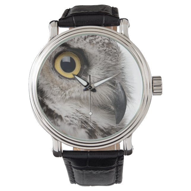Große Hornschale - Bubo Virginianus Subarcticus Armbanduhr (Vorderseite)