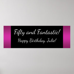 Große Hot Pink Birthday Party Banner Poster