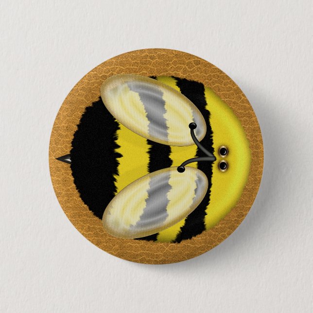 Große Hummel-Biene Button (Vorderseite)
