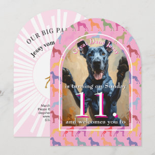 Große Hundeparty Golden Black Einladung