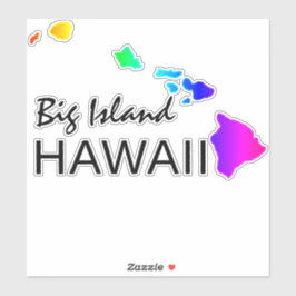 GROSSE INSEL - HAWAII-INSELN NIEMALS RAINBOW AUFKLEBER