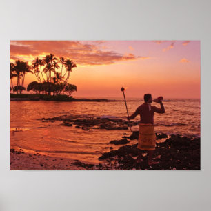 Große Insel, Hawaii. Sunset, Big Island Hawaii. Poster