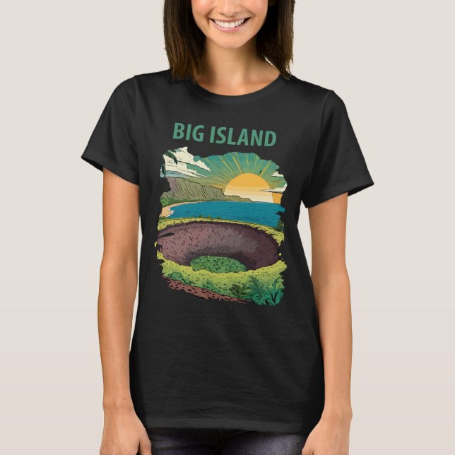 Große Insel, Hawaii T-Shirt (Vorderseite)