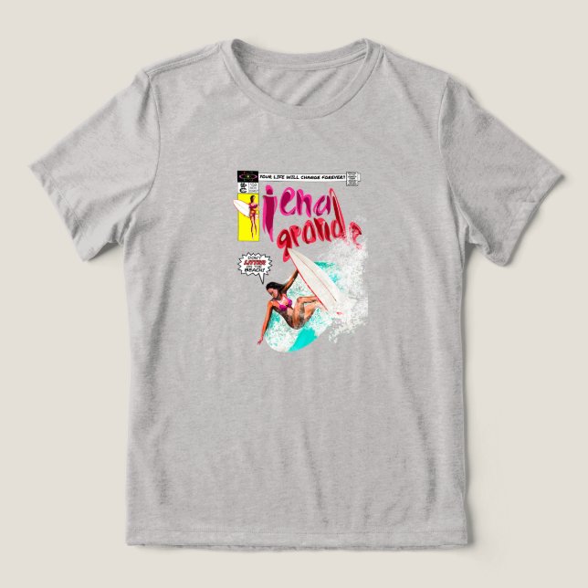Große Insel Tri-Blend Shirt (Design Vorderseite)