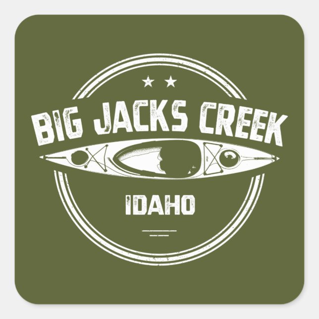 Große Jacke Creek Wild und Landschaftlicher Fluss  Quadratischer Aufkleber (Vorderseite)