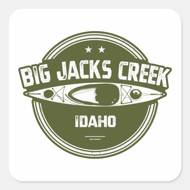 Große Jacke Creek Wild und Landschaftlicher Fluss  Quadratischer Aufkleber (Vorderseite)