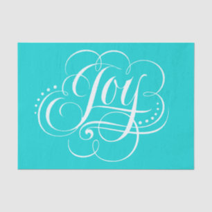 Große JOY Kalligrafy Lettering Geblüht Aqua Seidenpapier