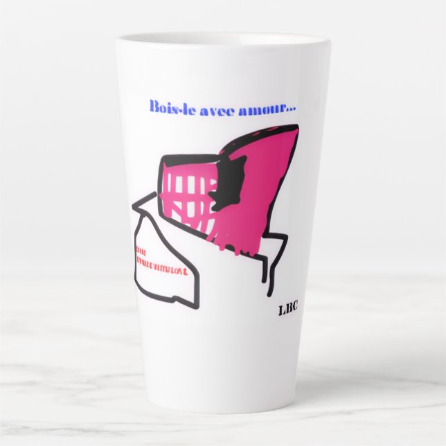 Große Kaffeetasse - Boom! Sie ist mit Liebe gemach Milchtasse (Vorderseite)
