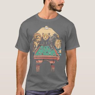 Große Katze Billard Lustige Tiere spielen Poolbill T-Shirt