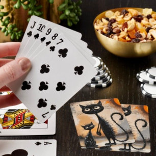 Große Katze Kleine Katze Halloween Spielkarten