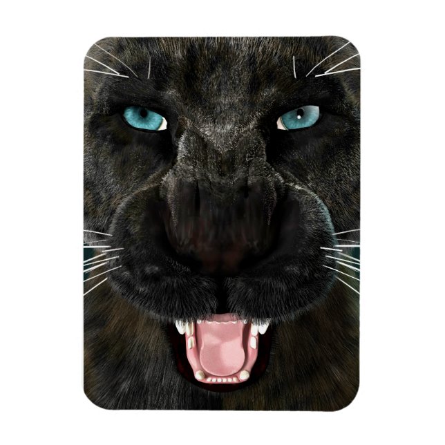 Große Katze Schwarzer Panther Magnet (Vertikal)