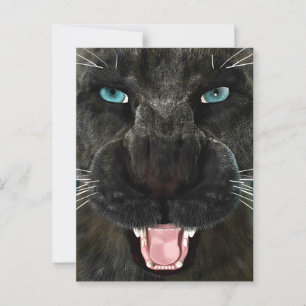 Große Katze Schwarzer Panther Postkarte