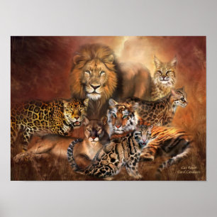 Große Katzen-Kunst-Plakat/Druck Poster