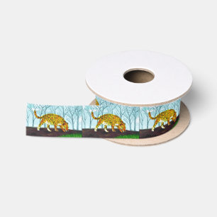 Große Katzen-Tier-Kunst Jaguars Satinband