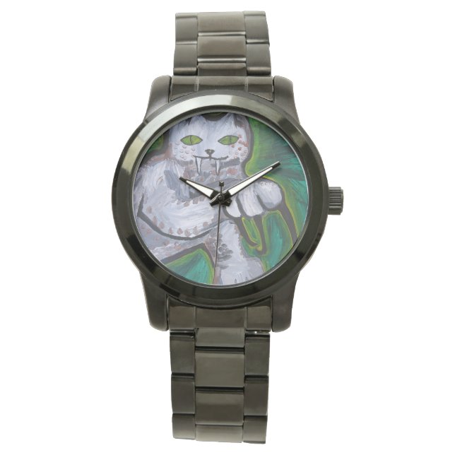 GROSSE KATZEN VON PAULA REILLY. ARMBANDUHR (Vorderseite)