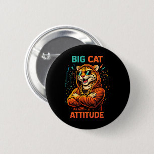 Große Katzenattitüde Button