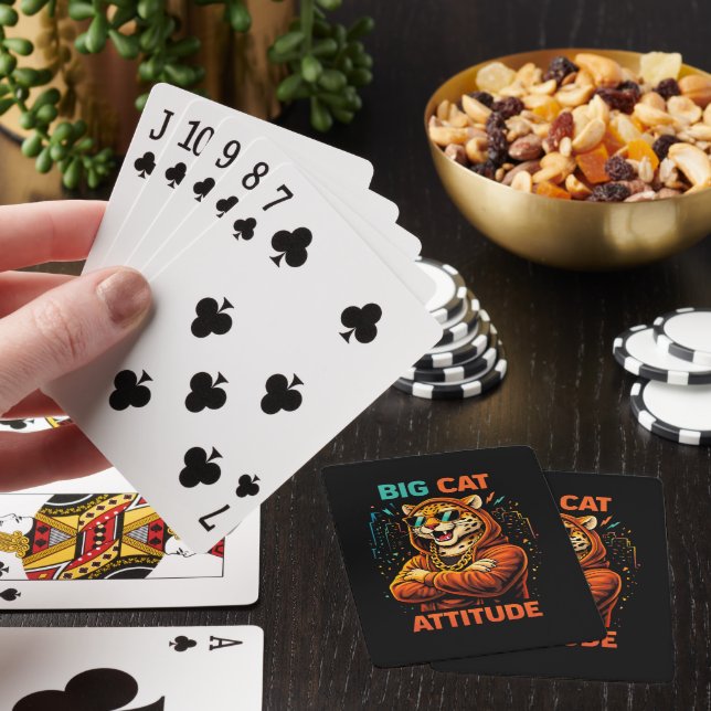 Große Katzenattitüde Spielkarten (In Situ)