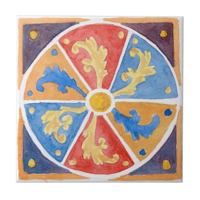 Große Keramik Fliesen sizilianischen Stil "Erice"  (Vorderseite)