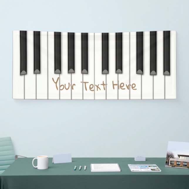 Große Klaviertasten Anpassbar (4 farbige) Musik Banner (Messe)