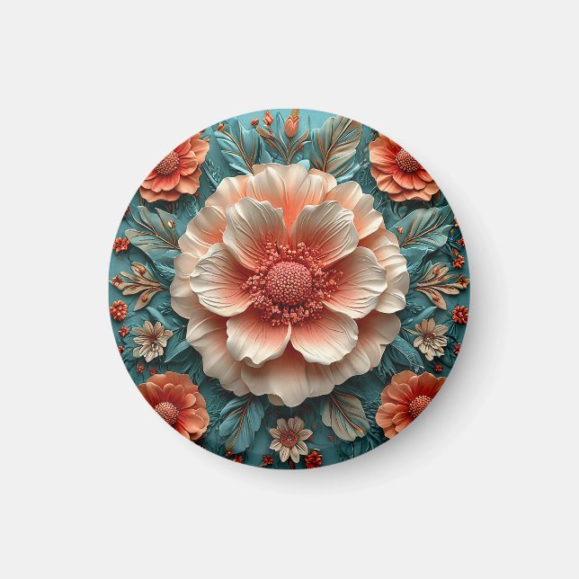 Große Korallenblumen Magnet (Vorne)