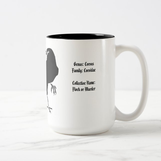 Große Krähen-Tasse Zweifarbige Tasse (Rechts)