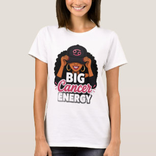 Große Krebs-Energie Schwarze Mädchen-Magie Sternze T-Shirt