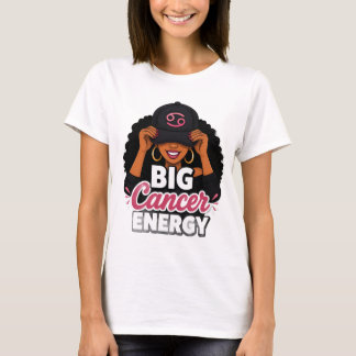 Große Krebs-Energie Schwarze Mädchen-Magie Sternze T-Shirt