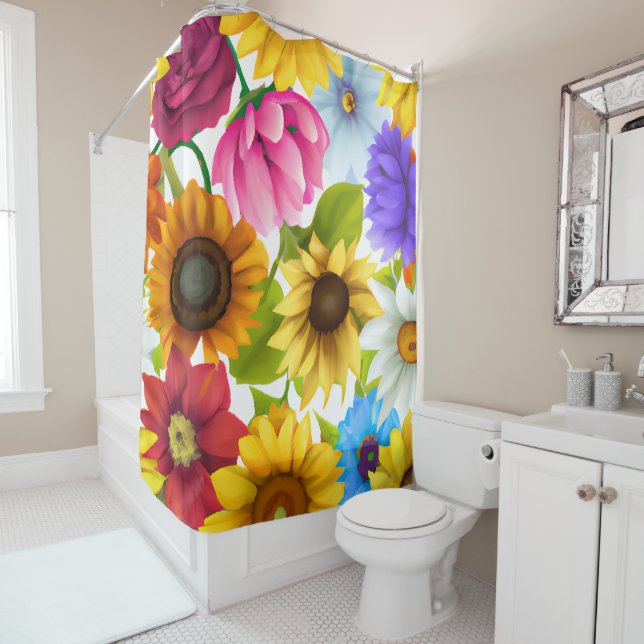 Große, kühne botanische Blume Duschvorhang (Beispiel)