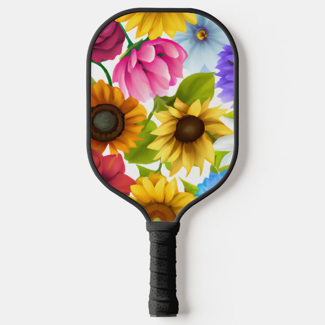 Große, kühne botanische Blume Pickleball Schläger (Vorderseite)
