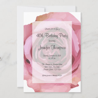 Große kühne Lila Frühjahrsfeier Rose Geburtstag Ei Einladung