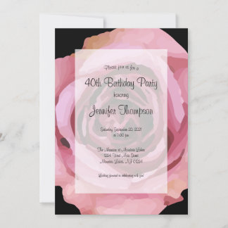 Große, kühne Lila FrühlingsRose Geburtstag Einladung