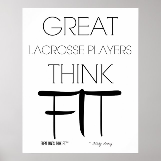 Große Lacrosse-Spieler denken gut - weiß Poster (Vorne)
