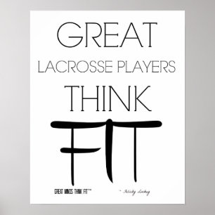 Große Lacrosse-Spieler denken Sitz - Weiß Poster