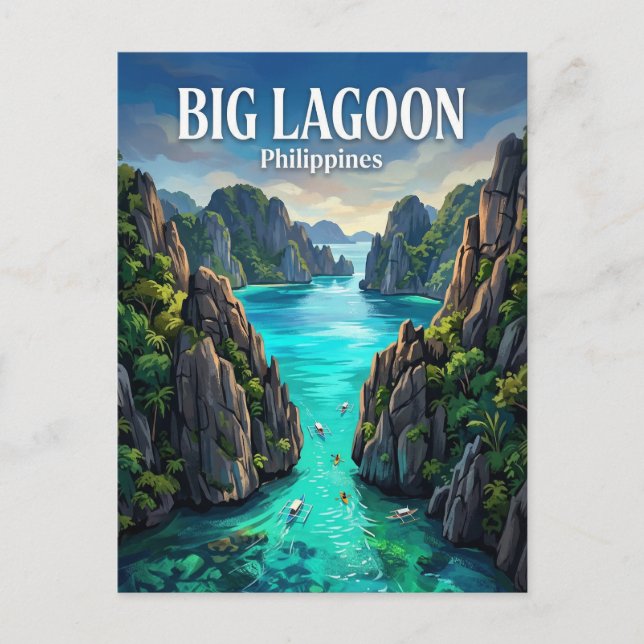 Große Lagune Philippinen Postkarte (Vorderseite)