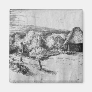 Große Landschaft mit einem Turm, c.1650 Magnet