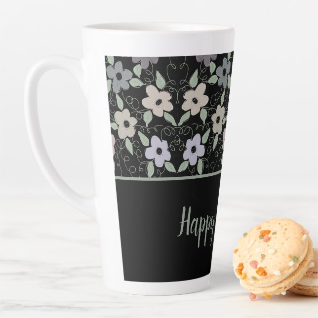 Große Latte Happy Birthday Flower Tasse (Beispiel)