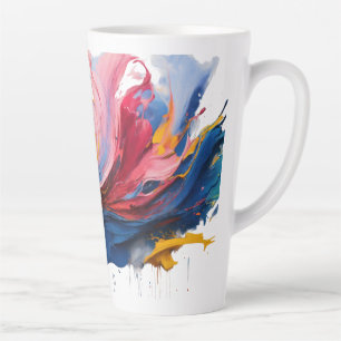 Große Latte-Tasse - Abstrakte Farbabstriche, 17 oz Milchtasse