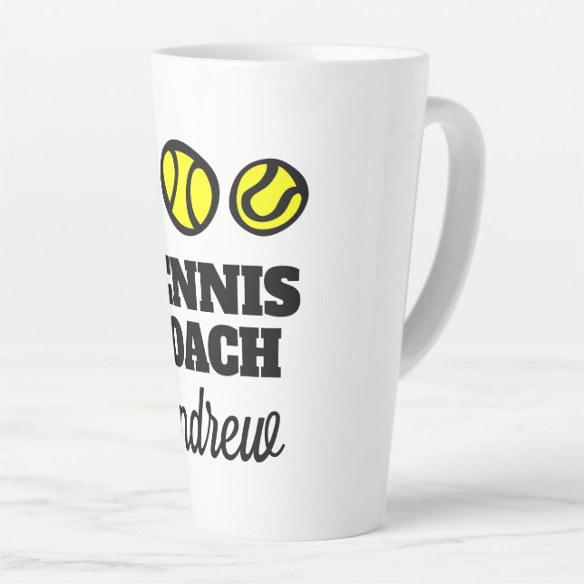 Große Latte-Tasse für Tennislehrer Milchtasse (Rechte Ecke)
