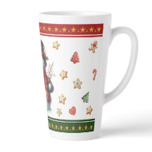 Große Latte-Tasse mit Schneemann und Weihnachtskek