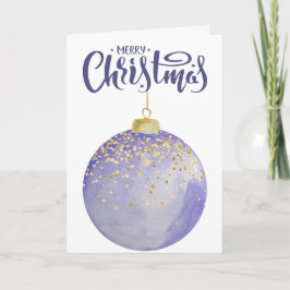 Große Lavendel und Gold Bauble Feiertagskarte