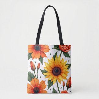 Große, lebendige Blumenkiste Tasche