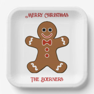 Große Lebkuchen Mann Kekse Weihnachten Pappteller