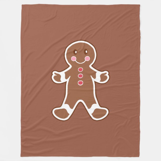 Große Lebkuchen-Plüschdecke  Fleecedecke (Vorderseite)
