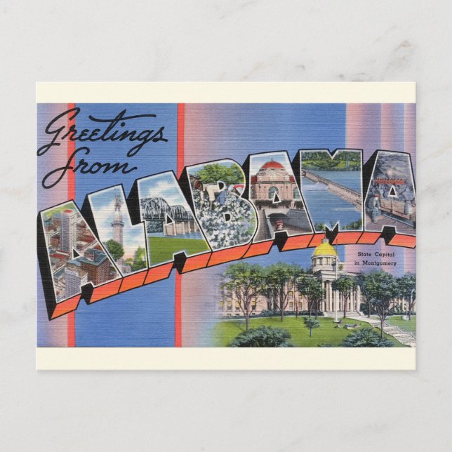 Große Letter Gruß von Alabama Postcard Postkarte (Vorderseite)