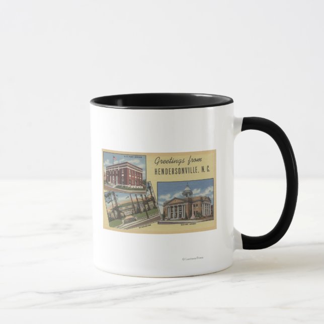 Große Letter Scenes - Hendersonville, NC Tasse (Rechts)